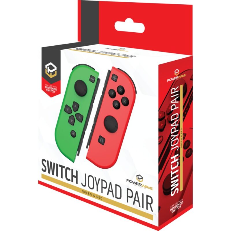 *NEW* Powerwave Nintendo Switch Joypad Controllers Green & Red Pair RRP $89 #63437