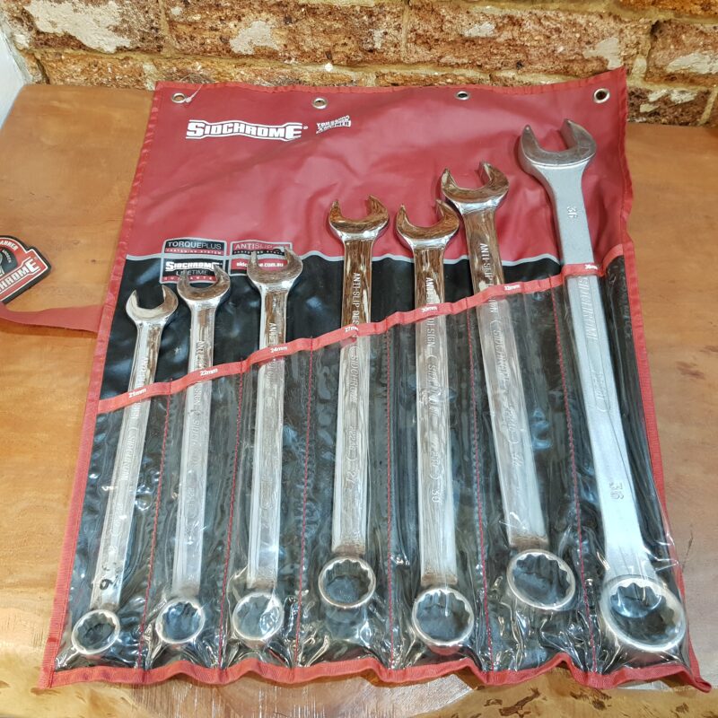 Sidchrome 22209 7 Piece Ring & Open End Metric Large Size Spanner Set Rrp $238 #63531