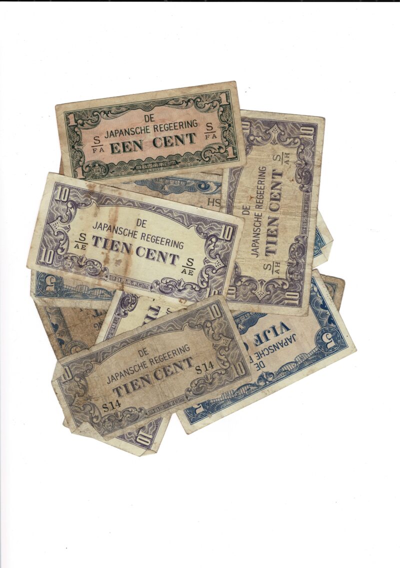 12 X 1940 S Netherlands East Indies - Japan Invasion Money 1 5 & 10 Cent Banknotes Collection #59287-8