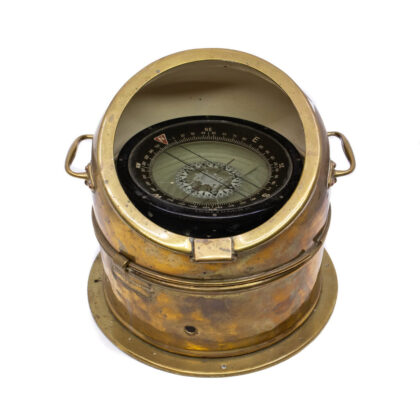 Antique Simpson Lawrence Large Brass Ship Binnacle & Maritime Compass #63354