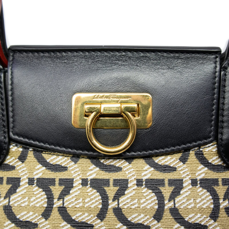 Salvatore Ferragamo Gancini Tote Bag 21/1012 + Pouch #63739