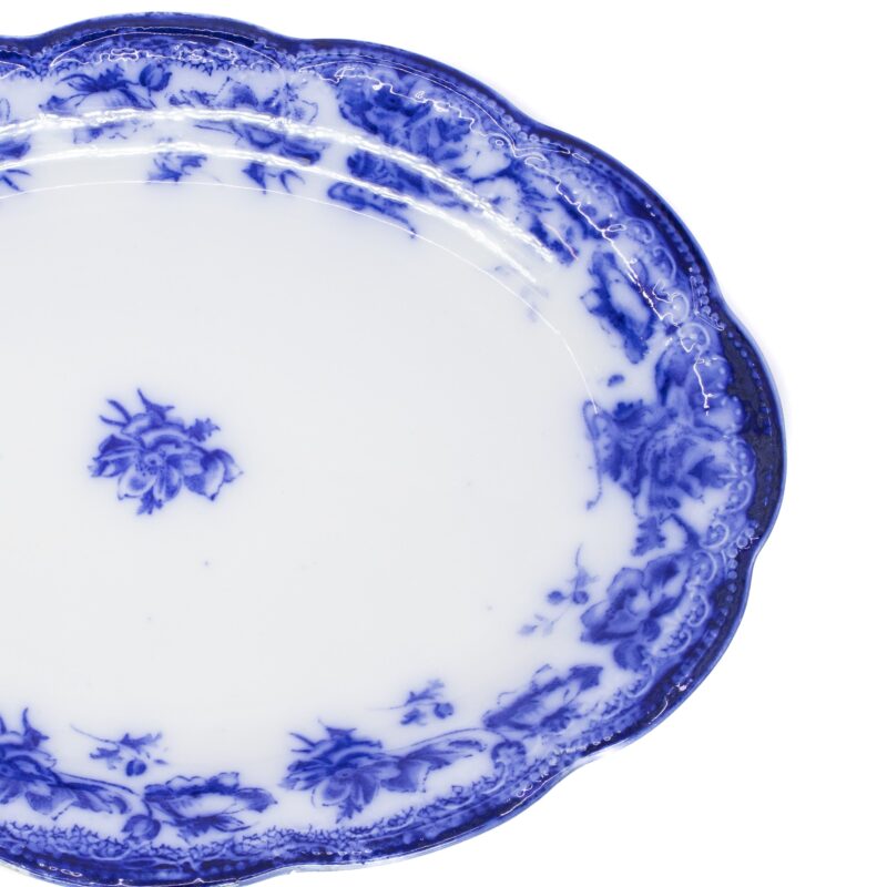 Antique Devon Flow Blue by Meakin Alfred Large Oval Tray / Serving Dish 36cm / 14in #63859