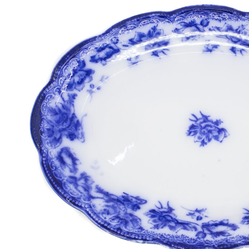 Antique Devon Flow Blue by Meakin Alfred Large Oval Tray / Serving Dish 36cm / 14in #63859