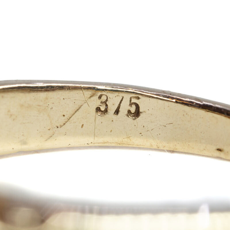 Vintage 9ct Yellow Gold Garnet Bridge Ring Size M #63136
