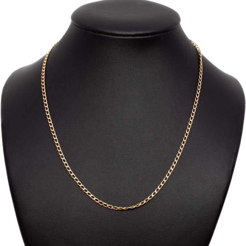 9ct Yellow Gold Curb Link Necklace 40cm #63199