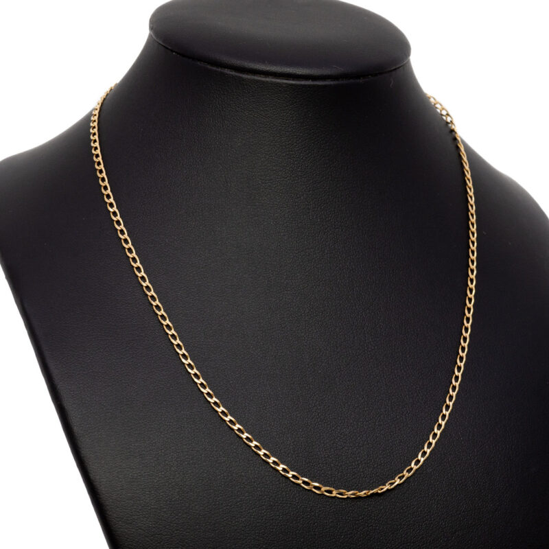 9ct Yellow Gold Curb Link Necklace 40cm #63199 - Image 4