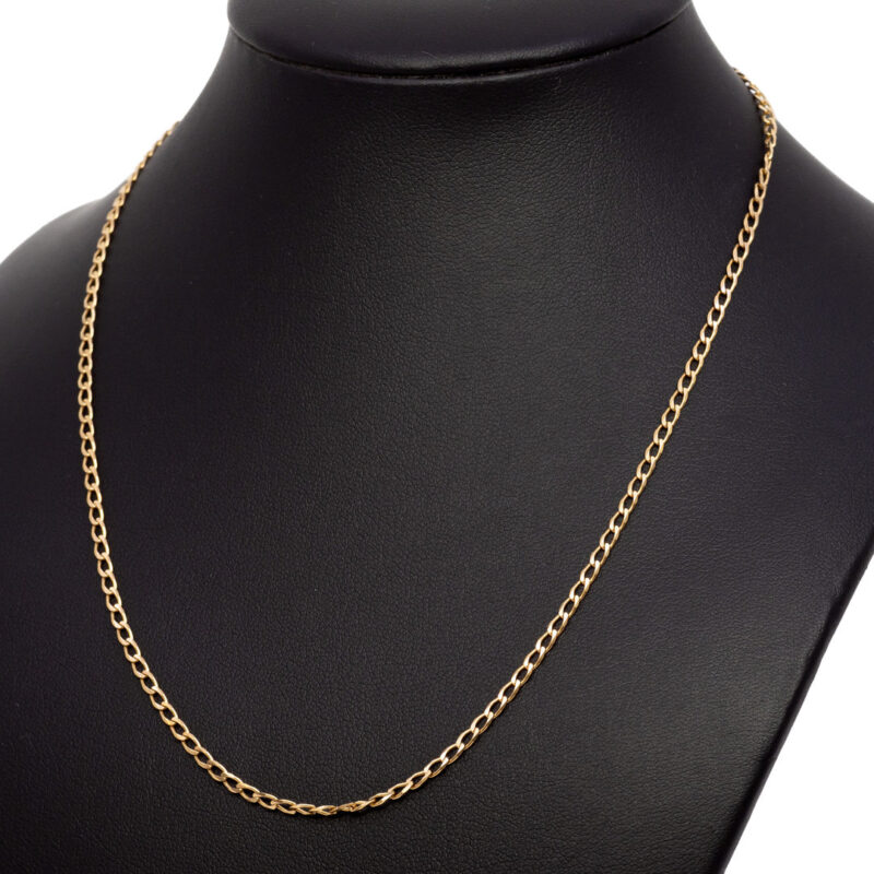 9ct Yellow Gold Curb Link Necklace 40cm #63199 - Image 5