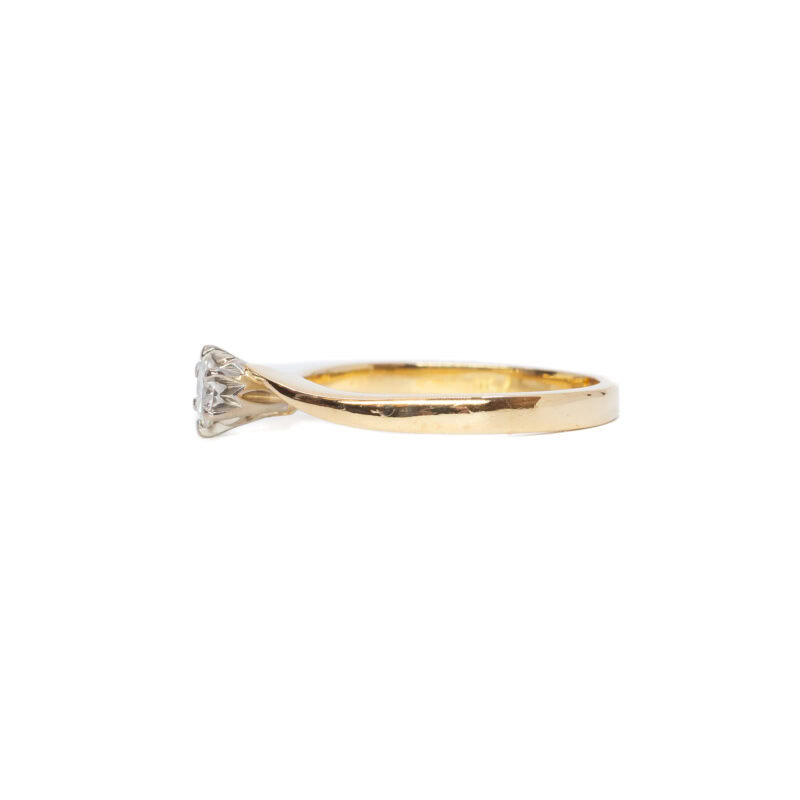 18ct Yellow Gold Round Diamond Solitaire Ring Size H 1/2 #L606287