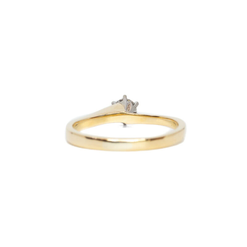 18ct Yellow Gold Round Diamond Solitaire Ring Size H 1/2 #L606287