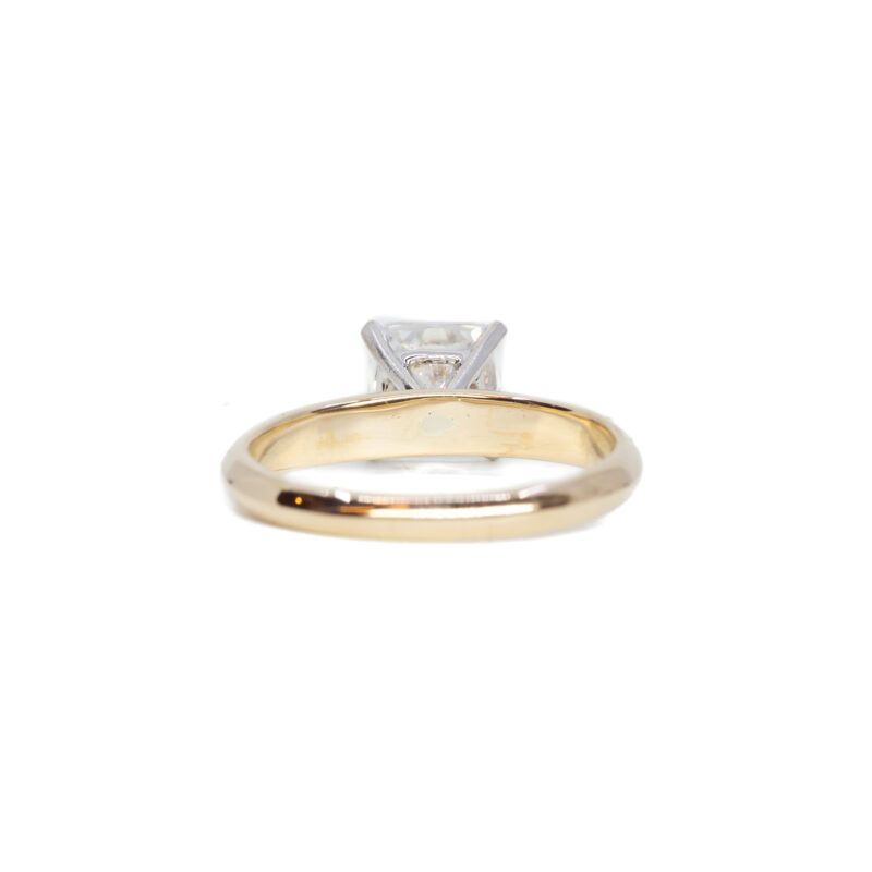 14ct Yellow Gold Secrets Princess Cut CZ Engagement Ring Size H 1/2 #27185