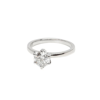 1.01ct Diamond Solitaire Engagement Ring in 18ct White Gold Size K Val $13,800 #63438