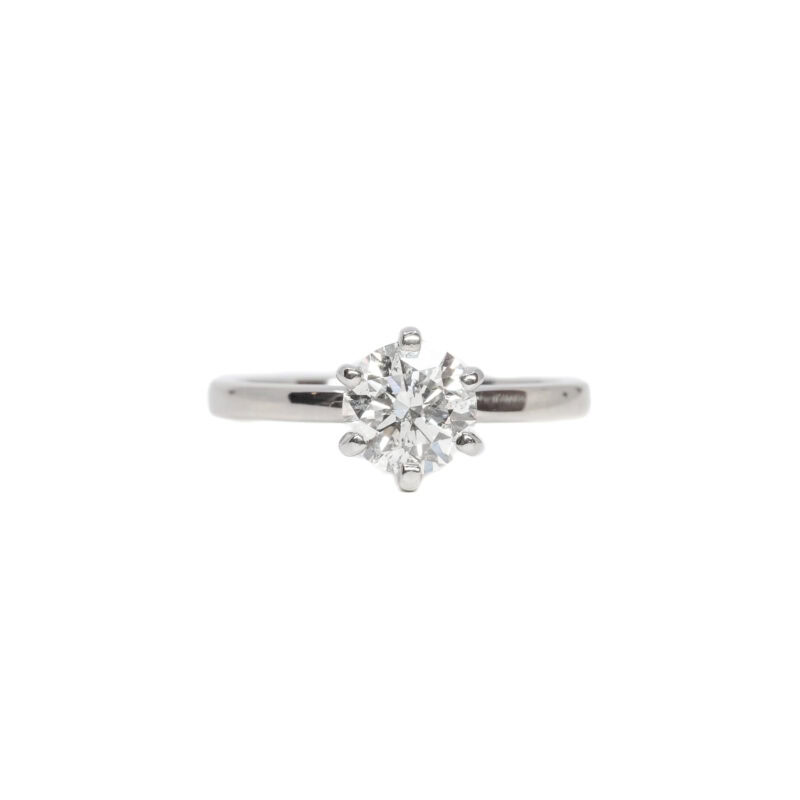 1.01ct Diamond Solitaire Engagement Ring in 18ct White Gold Size K Val $13,800 #63438