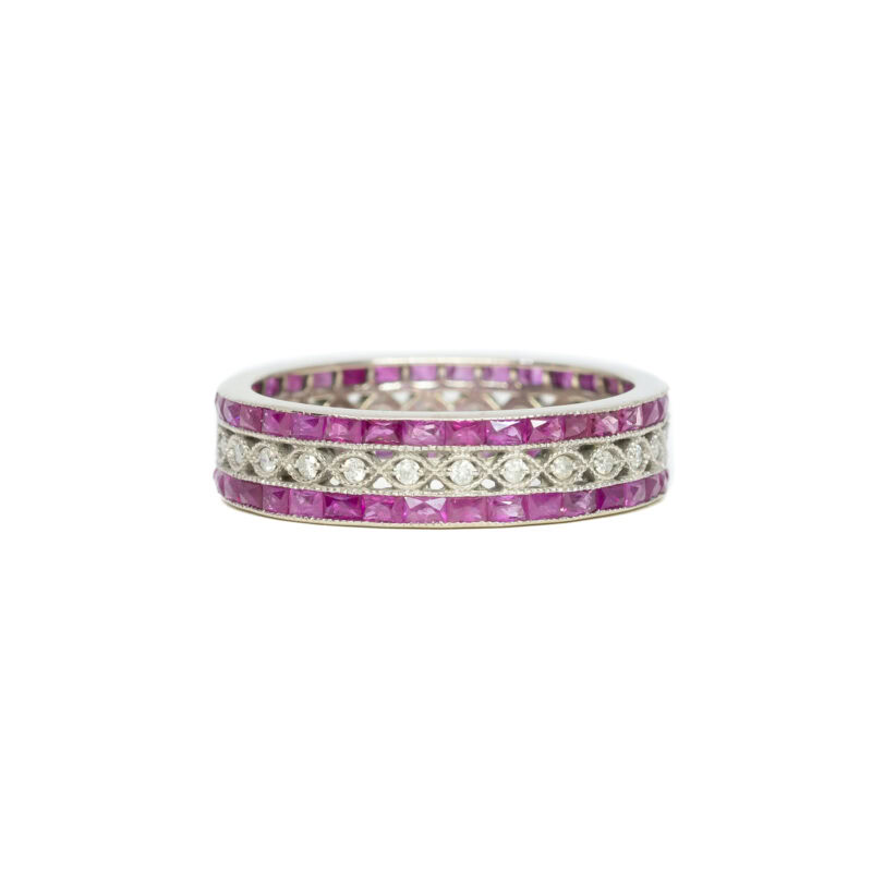 Ruby & Diamond Eternity Ring Val $2800 Size L 1/2 Val $2800 #62949