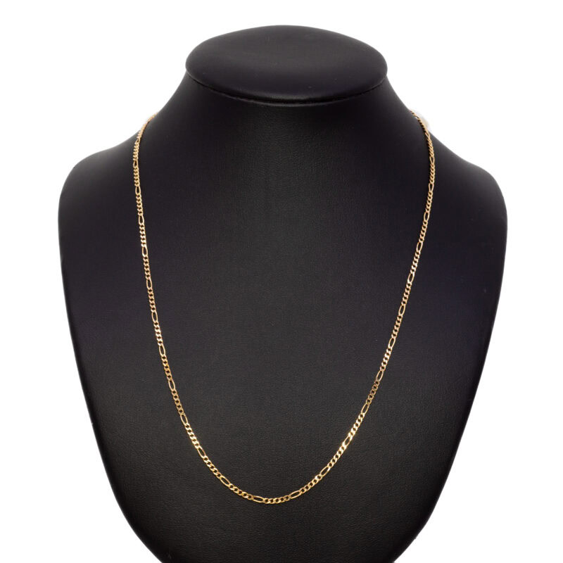 9ct Yellow Gold Figaro Link 5 to 1 Chain Necklace 45cm #25661