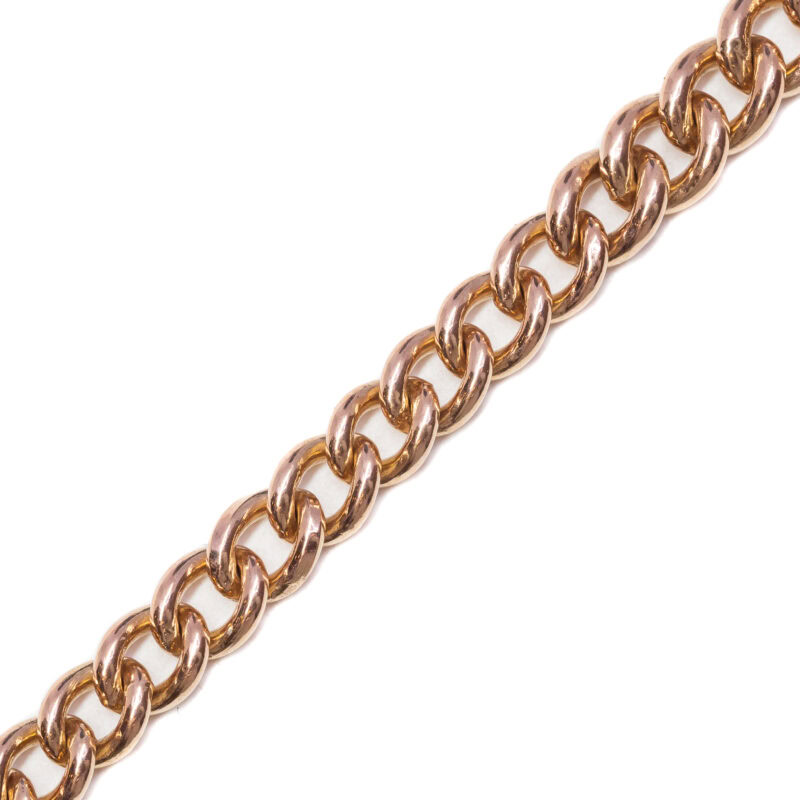 9ct Rose Gold Graduated Rounded FOB Chain Necklace 44cm Albert Clasp #63139