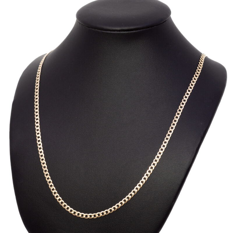 9ct Yellow Gold Curb Link Chain Necklace 56cm #63227