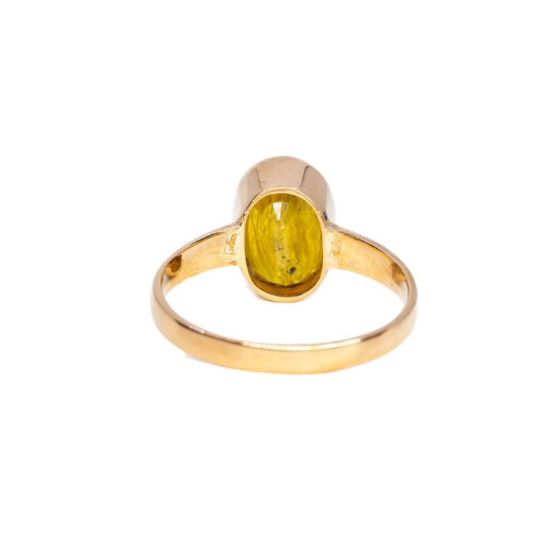 20ct Yellow Gold Oval Yellow Sapphire Ring Size V #61002