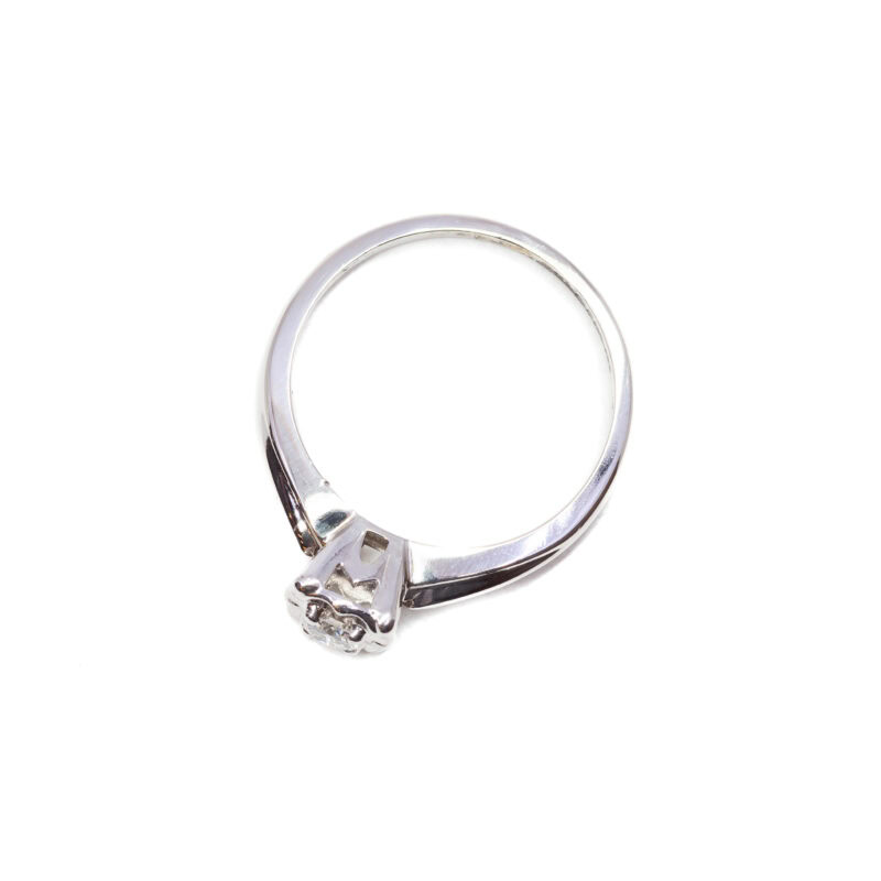 14ct White Gold Diamond Solitaire Ring Size K 1/2 #5387