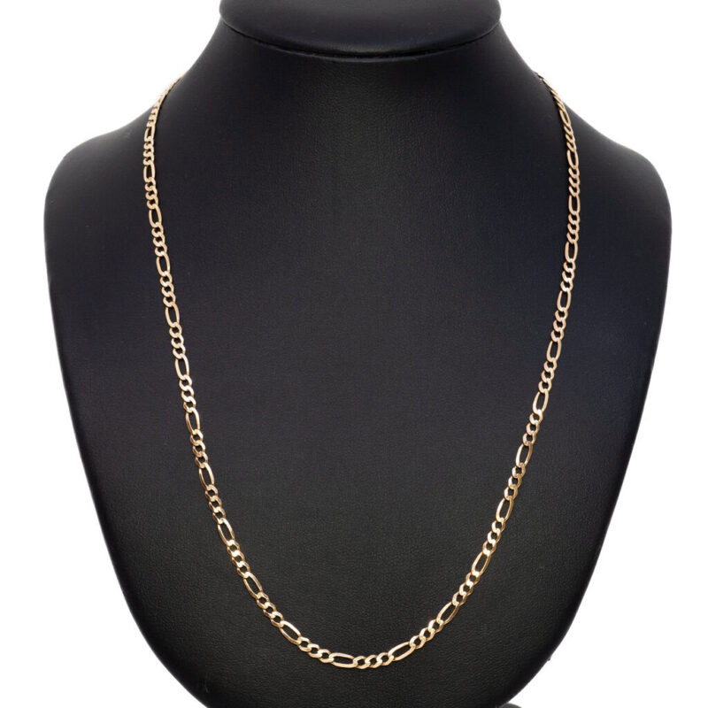 9ct Yellow Gold Figaro Chain Necklace 48cm#63403