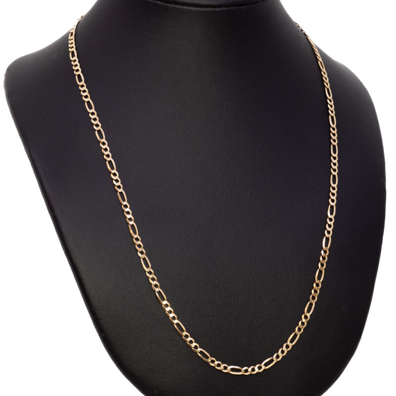 9ct Yellow Gold Figaro Chain Necklace 48cm#63403