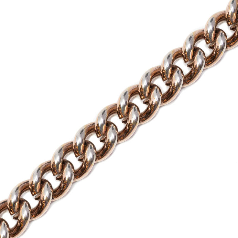 Rounded Curb Chain Necklace 18ct Gold Lined 45cm #27751