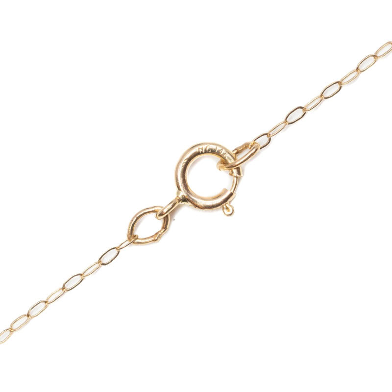 14ct Yellow Gold Diamond Love Heart Necklace 46cm #63053