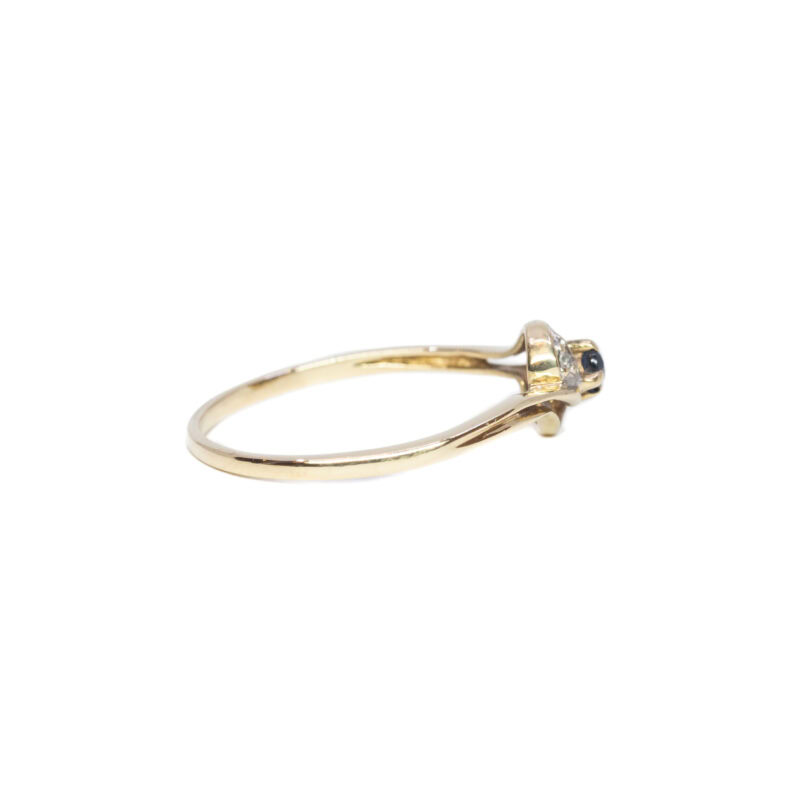 9ct Yellow Gold Sapphire & Diamond Ring Size N #63758