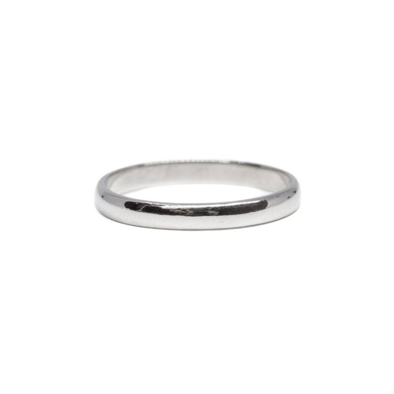 18ct White Gold Narrow Wedding Band Ring Size L #63103