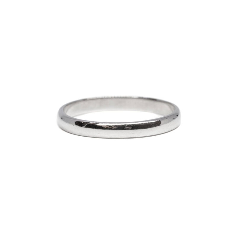 18ct White Gold Narrow Wedding Band Ring Size L #63103