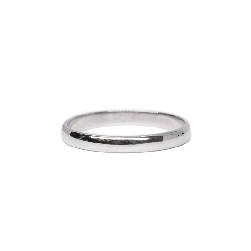 18ct White Gold Narrow Wedding Band Ring Size L #63103