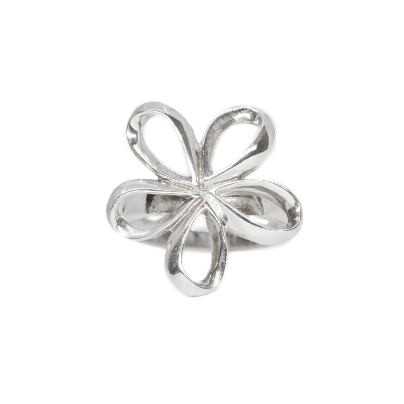 Sterling Silver Flower Statement Ring Size M 1/2 #63540