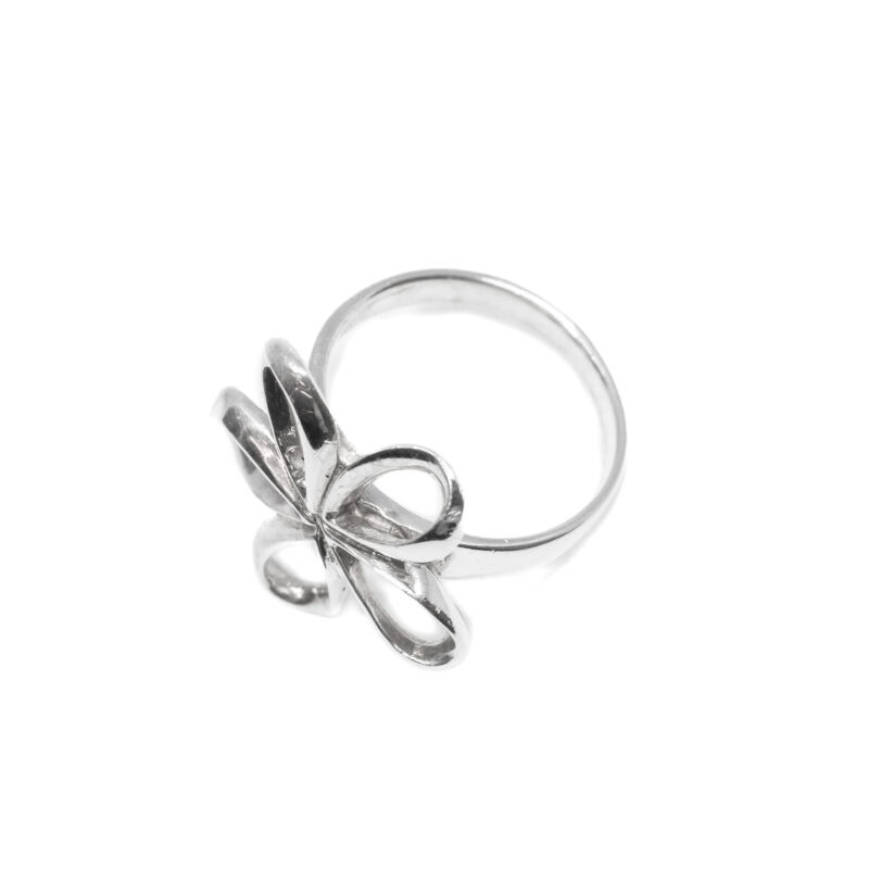 Sterling Silver Flower Statement Ring Size M 1/2 #63540