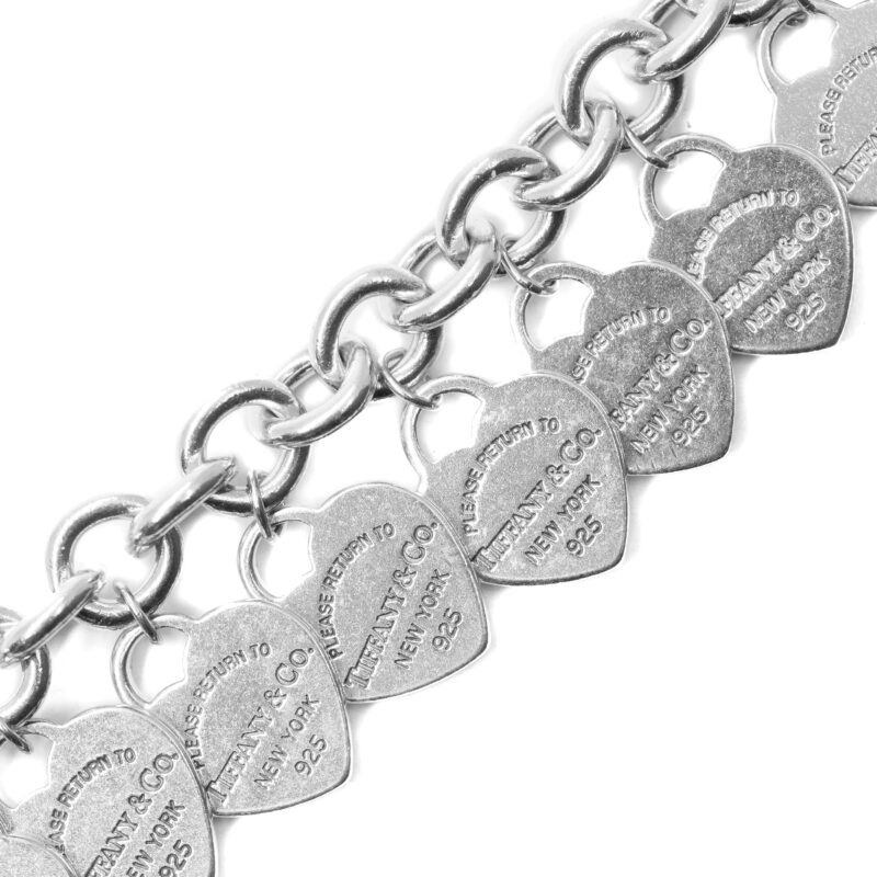 Tiffany & Co. Sterling Silver Multi-Heart Tag Bracelet 18cm #62968