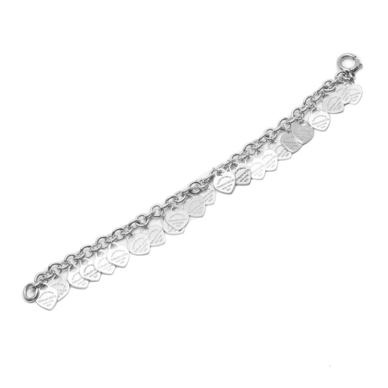 Tiffany & Co. Sterling Silver Multi-Heart Tag Bracelet 18cm #62968