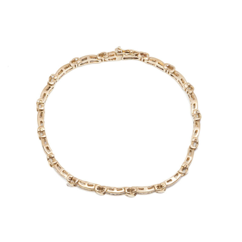 9ct Yellow Gold 0.50ct TW Channel Set Diamond Bracelet 17cm #62970