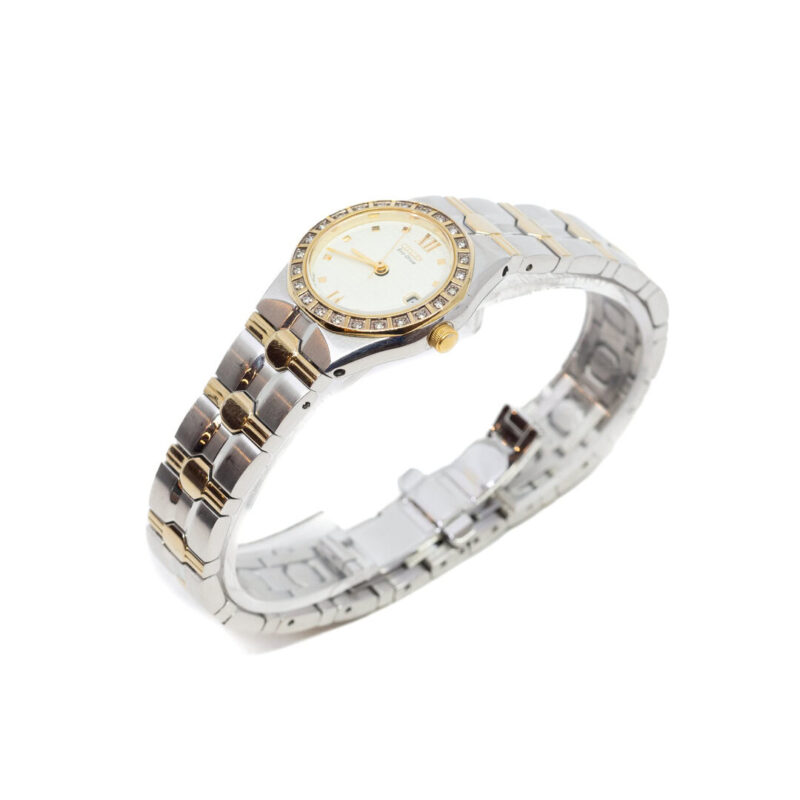 Citizen Eco-Drive E010-S008654 Faux Diamond Bezel Ladies Solar Watch + Box / COA #63750