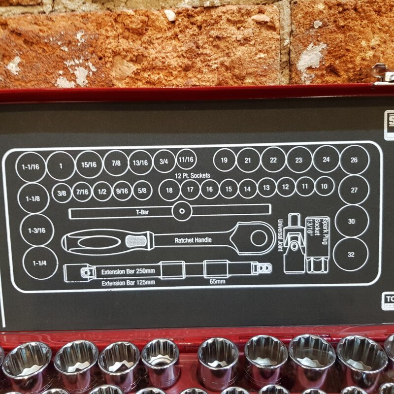Sidchrome Scmt14105 40 Pce 1/2" Drive Metric & Imperial Socket Set Near-New Condition #63880