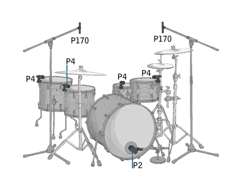 Akg Drum Set Session 1 High Performance Drum Mic Set (1 X P2 2 X P17 4 X P4) New #63271