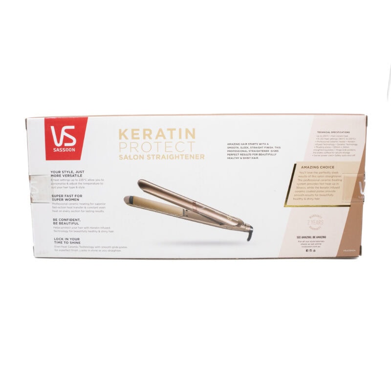VS Sassoon Keratin Protect Salon Straightener VSLE2540A New- Never Used #61576