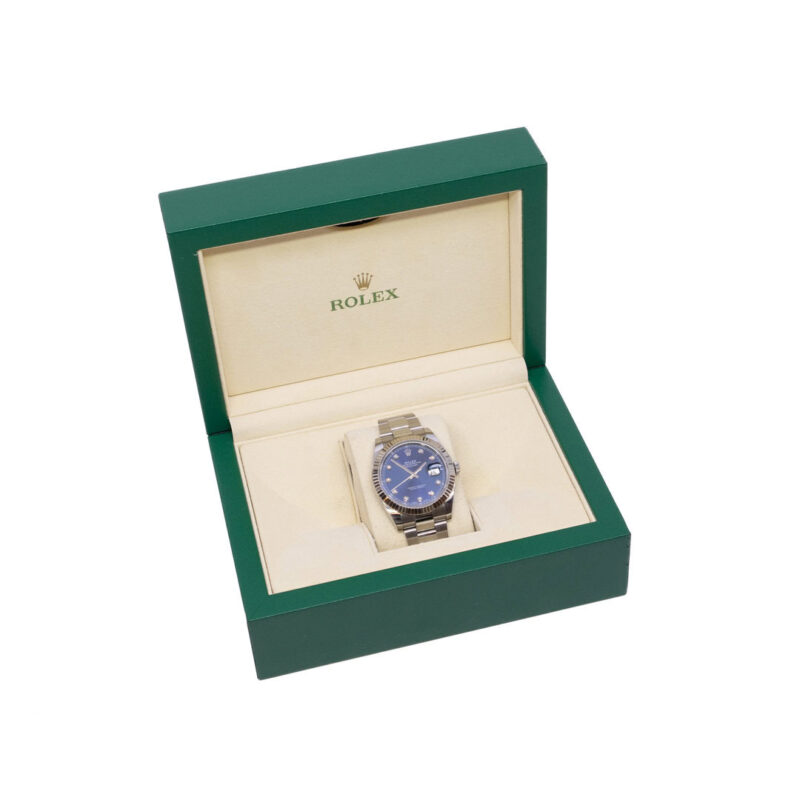 Rolex 126334 Datejust 41 Blue Diamond Dial Fluted Bezel Watch + Box / Papers / Booklet #64169