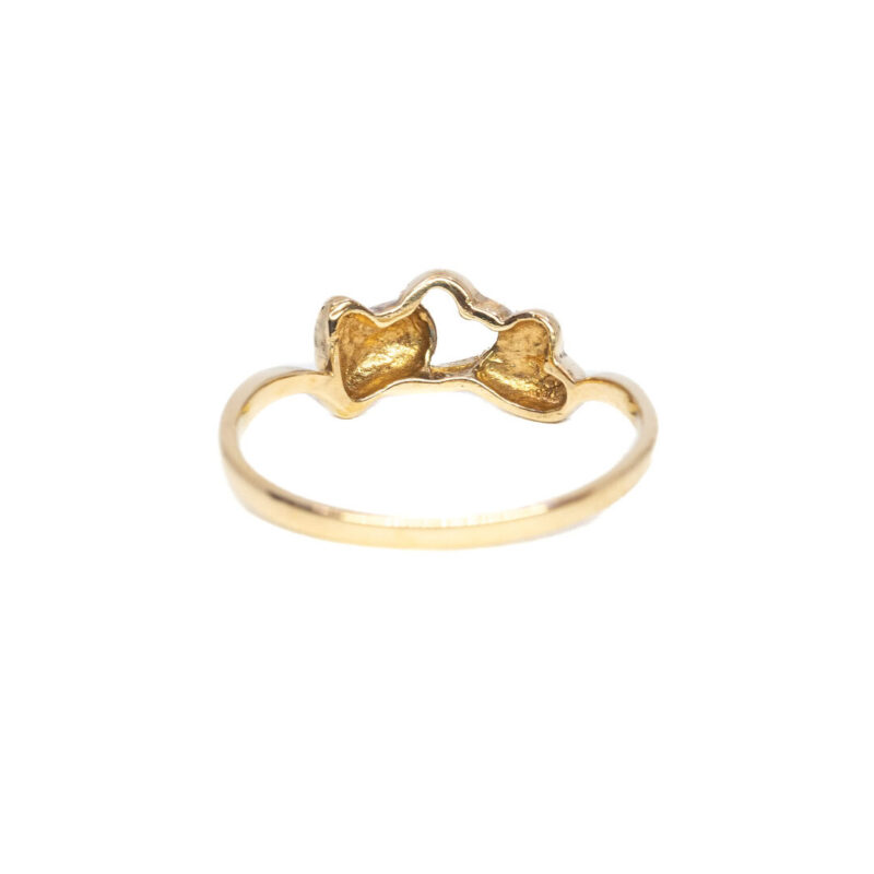 9ct Yellow Gold Love Heart Ring Size P 1/2 #57650