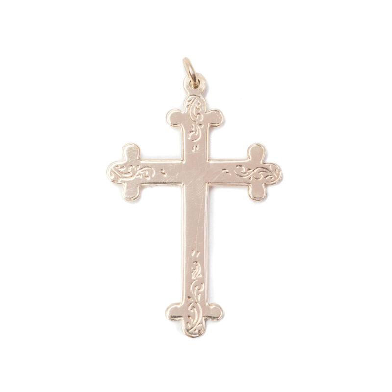 9ct Yellow Gold Traditional Orthodox Cross Pendant Charm #7138-5