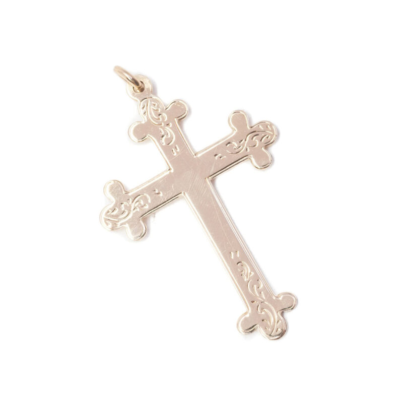 9ct Yellow Gold Traditional Orthodox Cross Pendant Charm #7138-5