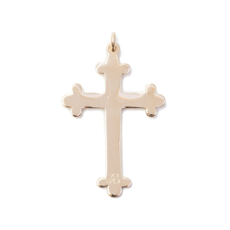 9ct Yellow Gold Traditional Orthodox Cross Pendant Charm #7138-5