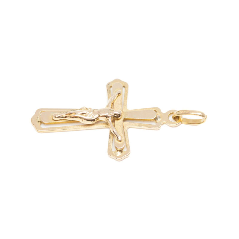 18ct Yellow Gold Crucifix Cross Pendant #63896