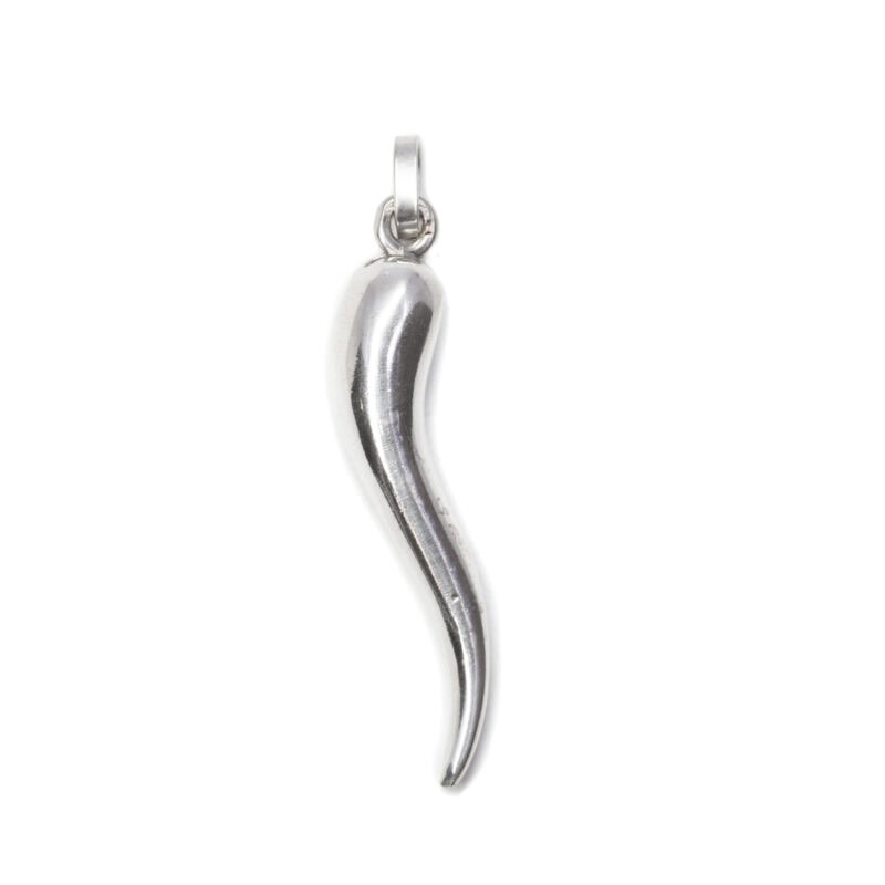 Sterling Silver Large Cornicello Horn Of Plenty Pendant #63519