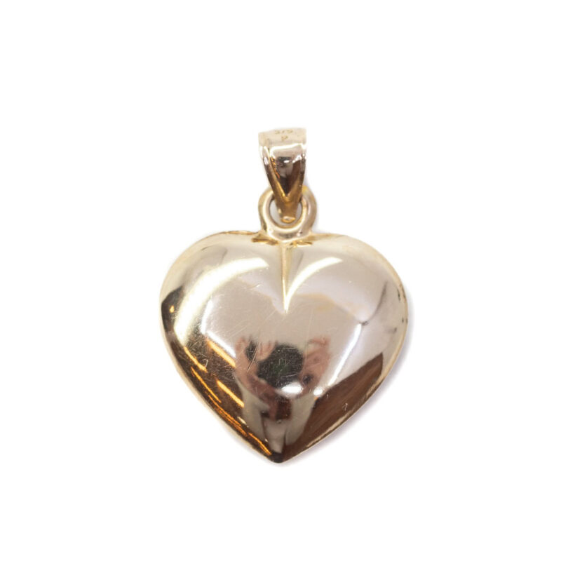 9ct Yellow Gold Love Heart Puff Pendant #63384