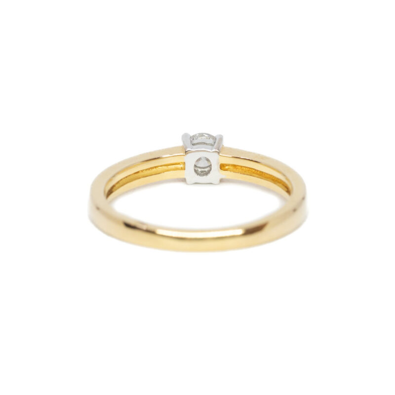 18ct Yellow Gold 0.25ct Diamond Solitaire Ring Size M 1/2 #63598