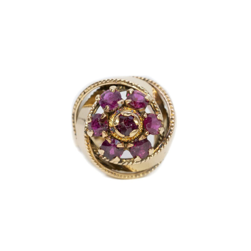 Handmade 18ct Yellow Gold Ruby Cocktail Ring Val $4330 Size L 1/2 #63433