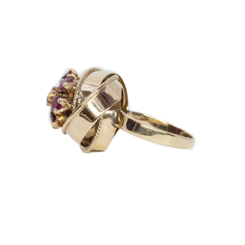 Handmade 18ct Yellow Gold Ruby Cocktail Ring Val $4330 Size L 1/2 #63433